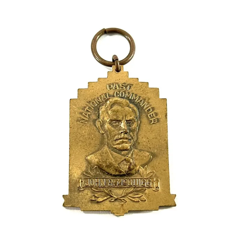 Vintage American Legion Cleveland Medal Keychain John R McQuigg Past Commander